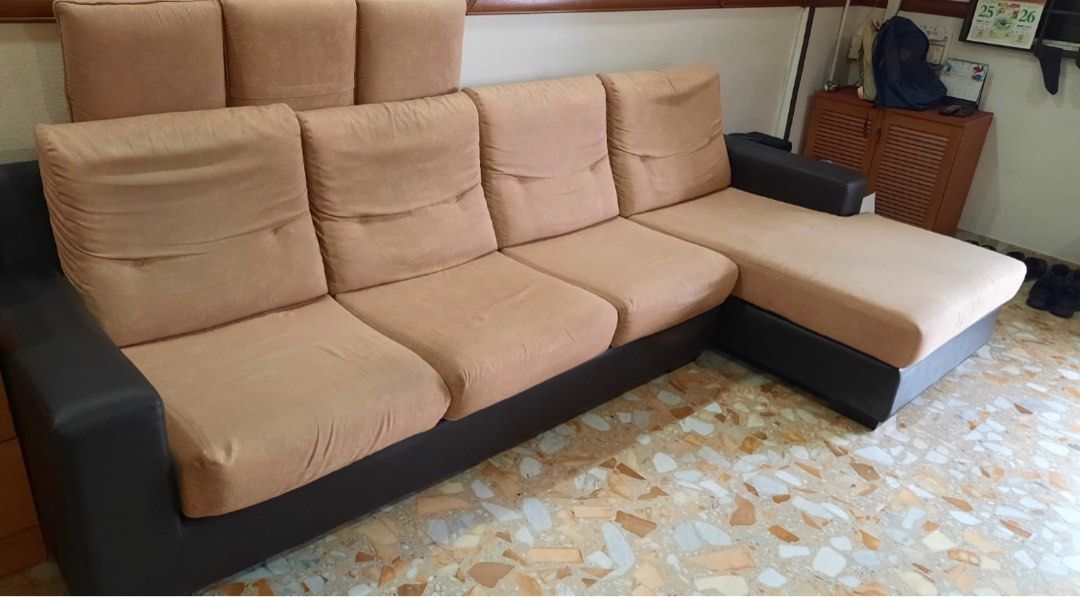 3 seaters sofa with couch, Furniture & Home Living, Furniture, Sofas on  Carousell