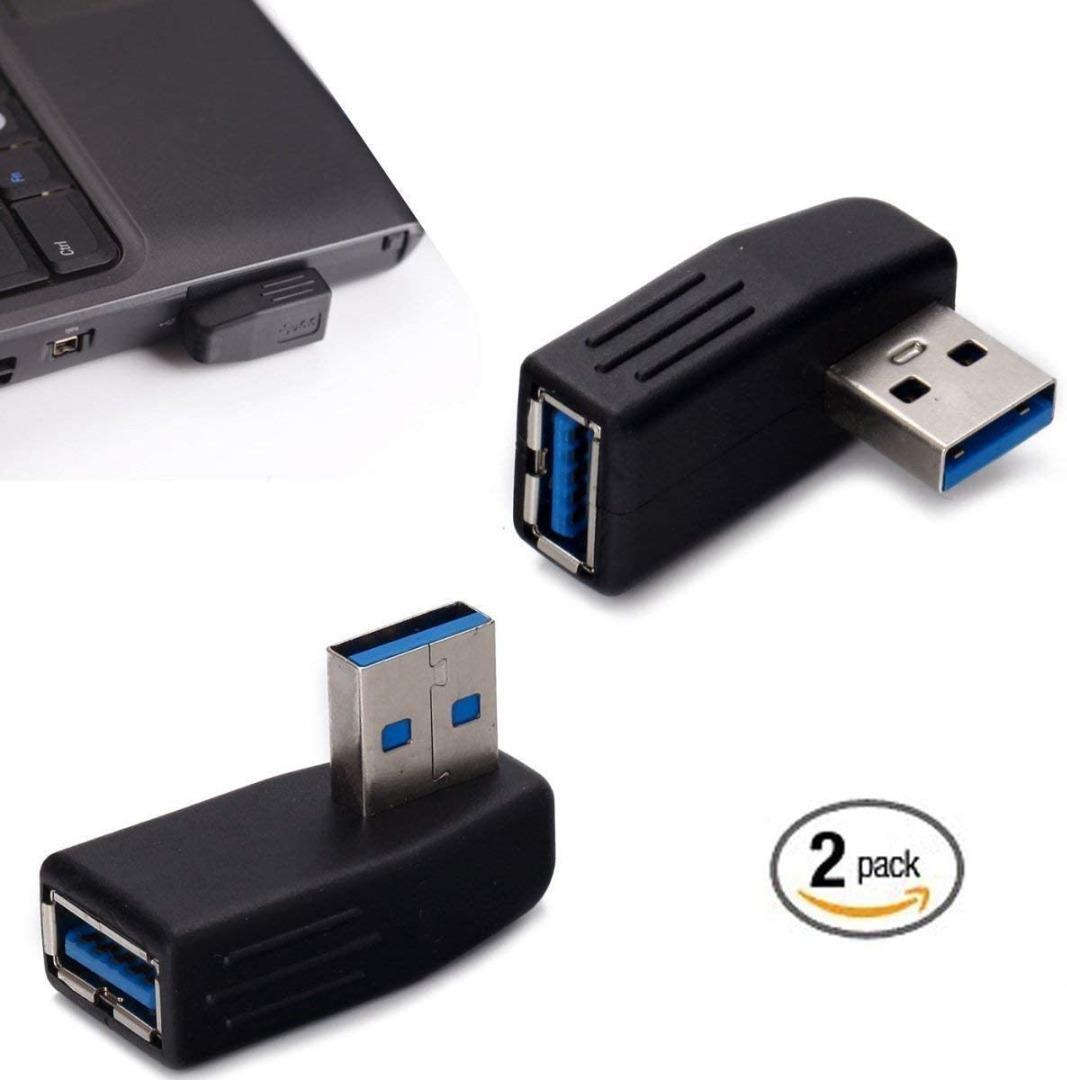 90 Degree Right Angle USB 3.0 Adapter Male to Female USB Connector ...
