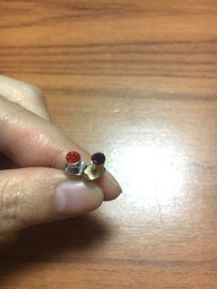 復古單色紅紫針式耳環📌可換物