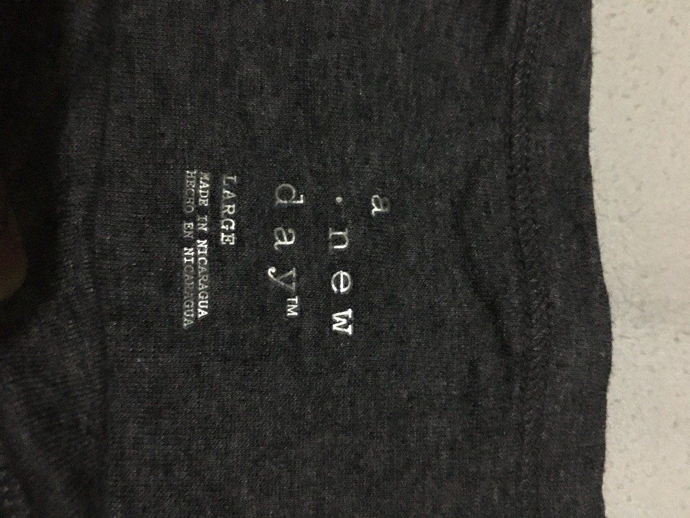 A New day statement shirt Medium (Category: Shirts) located in Antipolo. Submitted by seylecious (Listing ID 1195562801, Image 3). Description: ANew days womens shirt Mrs Bright design Soft cotton fabric Long sleeve, gray in color Size is Large.