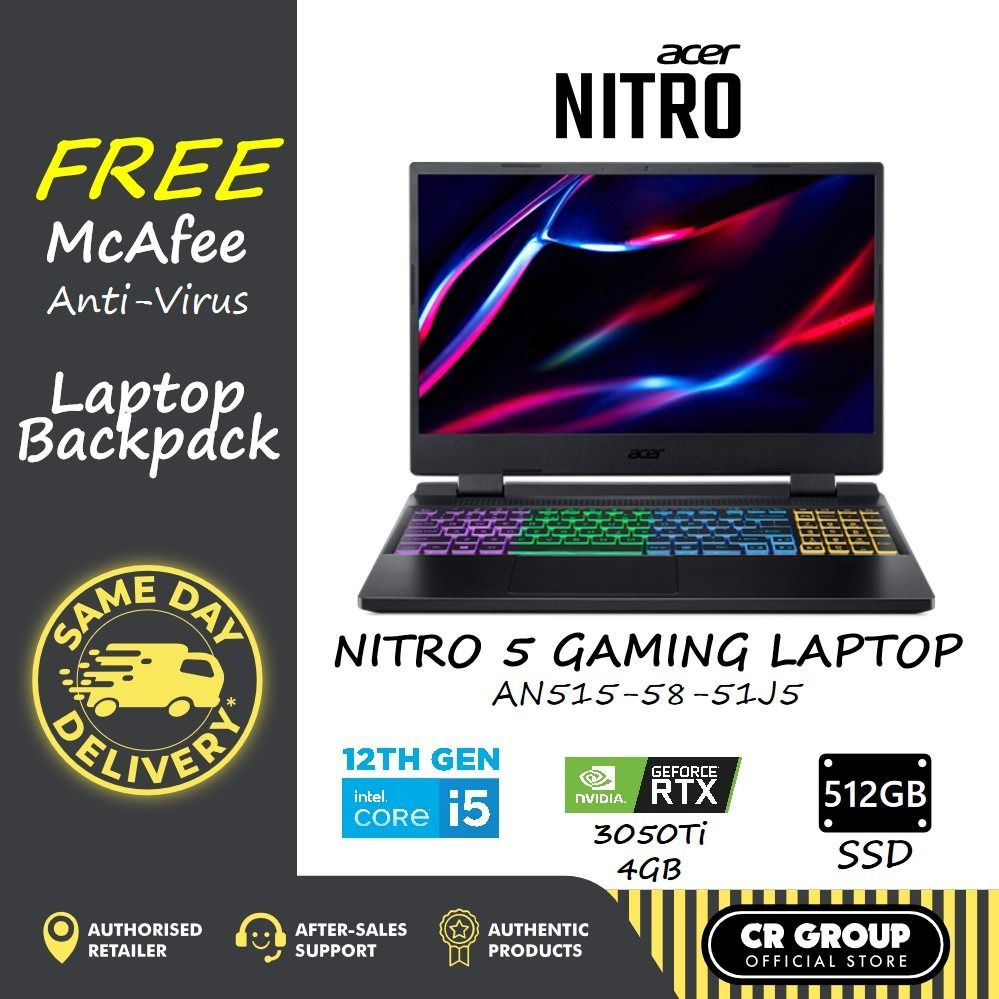 Acer Nitro 5 Gaming Laptop Intel I5 h Processor Rtx3050i 4gb Gddr6 144hz 15 6 Fhd Ips An515 58 51j5 2yr Computers Tech Laptops Notebooks On Carousell