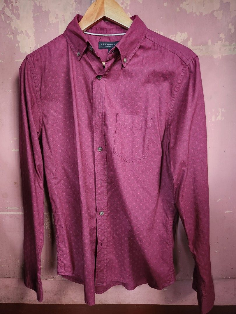 Aeropostale Long Sleeves (Category: Formal Shirts) located in Caloocan City. Submitted by willjr (Listing ID 1195513982, Image 1). Description: Aeropostale Long Sleeves Maroon red patterned S See pics for dimes.
