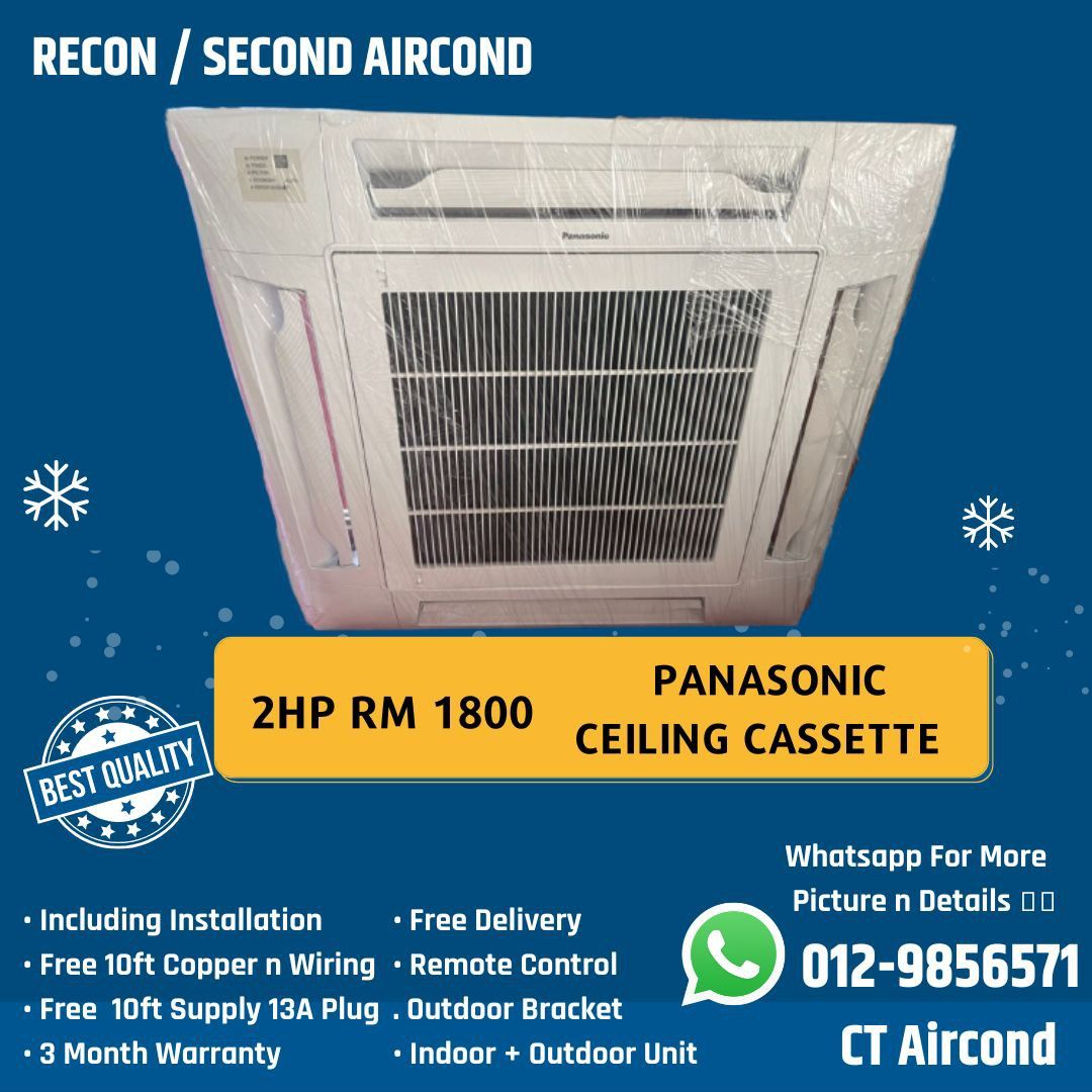 Aircond 2hp Panasonic Ceiling Cassette FI139, TV & Home Appliances, Air ...