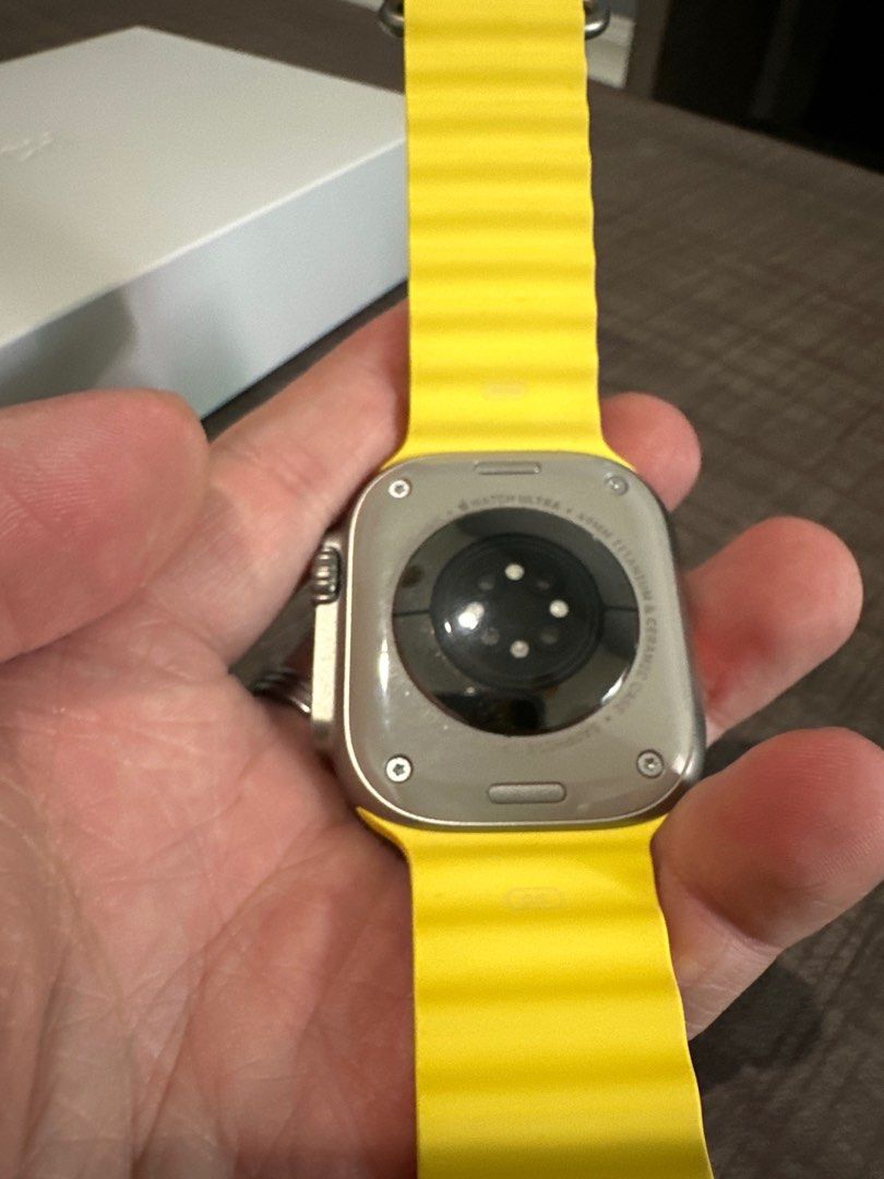 Apple Watch Ultra Titanium Case (Yellow Ocean Band), Mobile Phones & Gadgets, Wearables & Smart