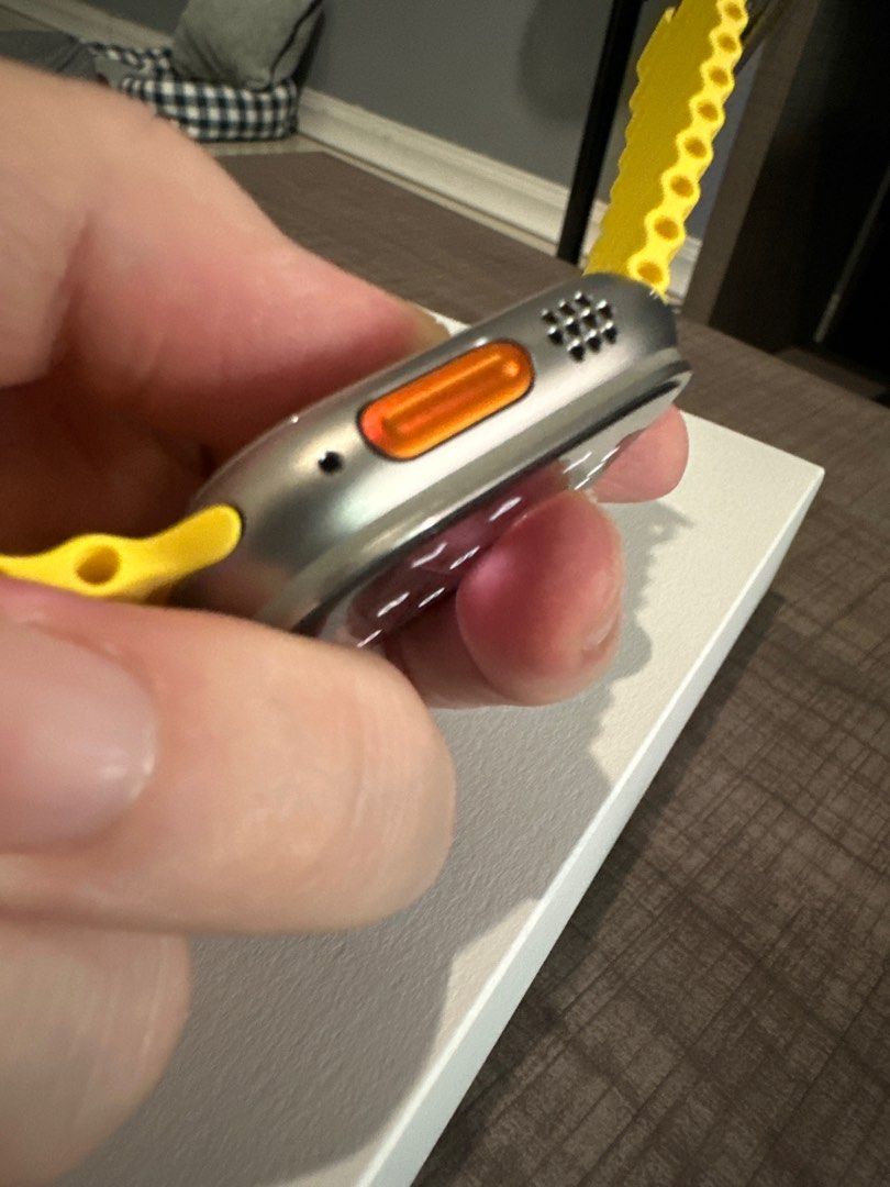 Apple Watch Ultra Titanium Case (Yellow Ocean Band), Mobile Phones & Gadgets, Wearables & Smart