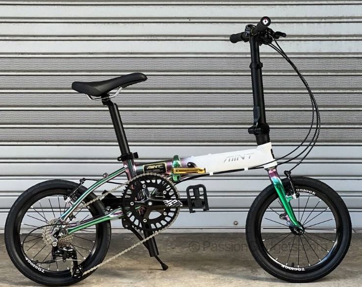 Auric Mint Parts Bike 16inch T9 Foldable Bicycle Oil Slick Rainbow