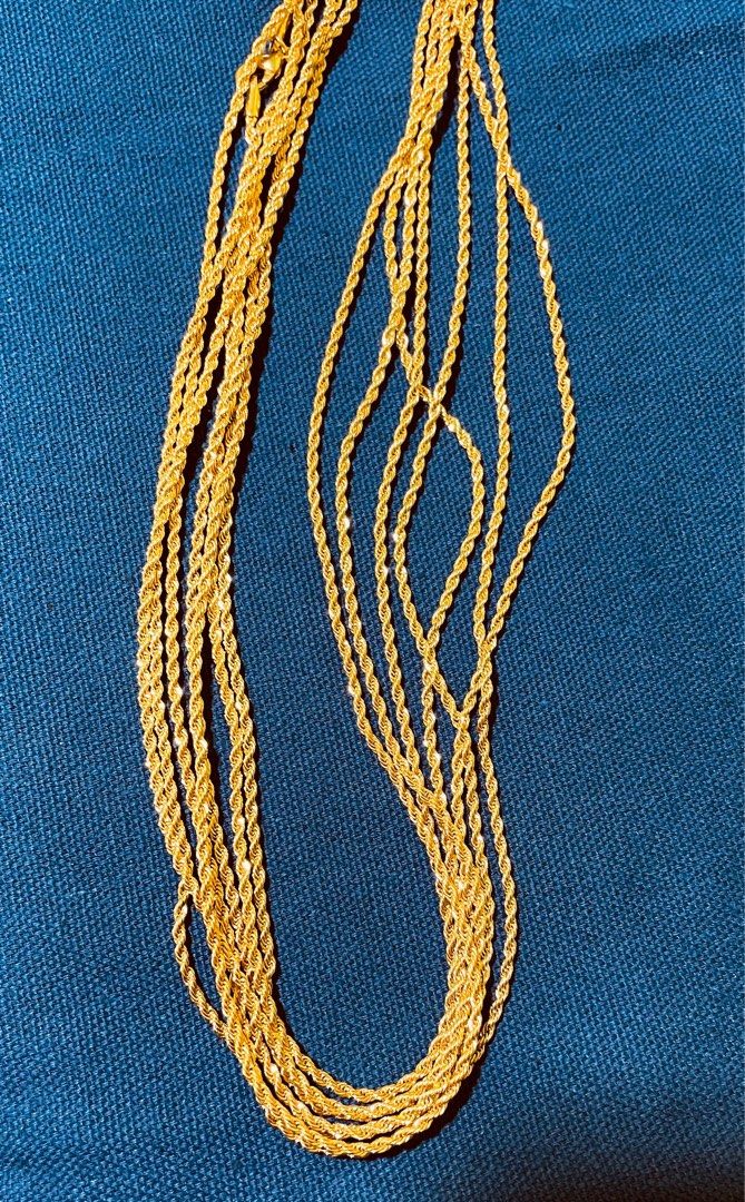 Bangkok gold plated rope chain W 2mm L 60cm.price is for 1 chain