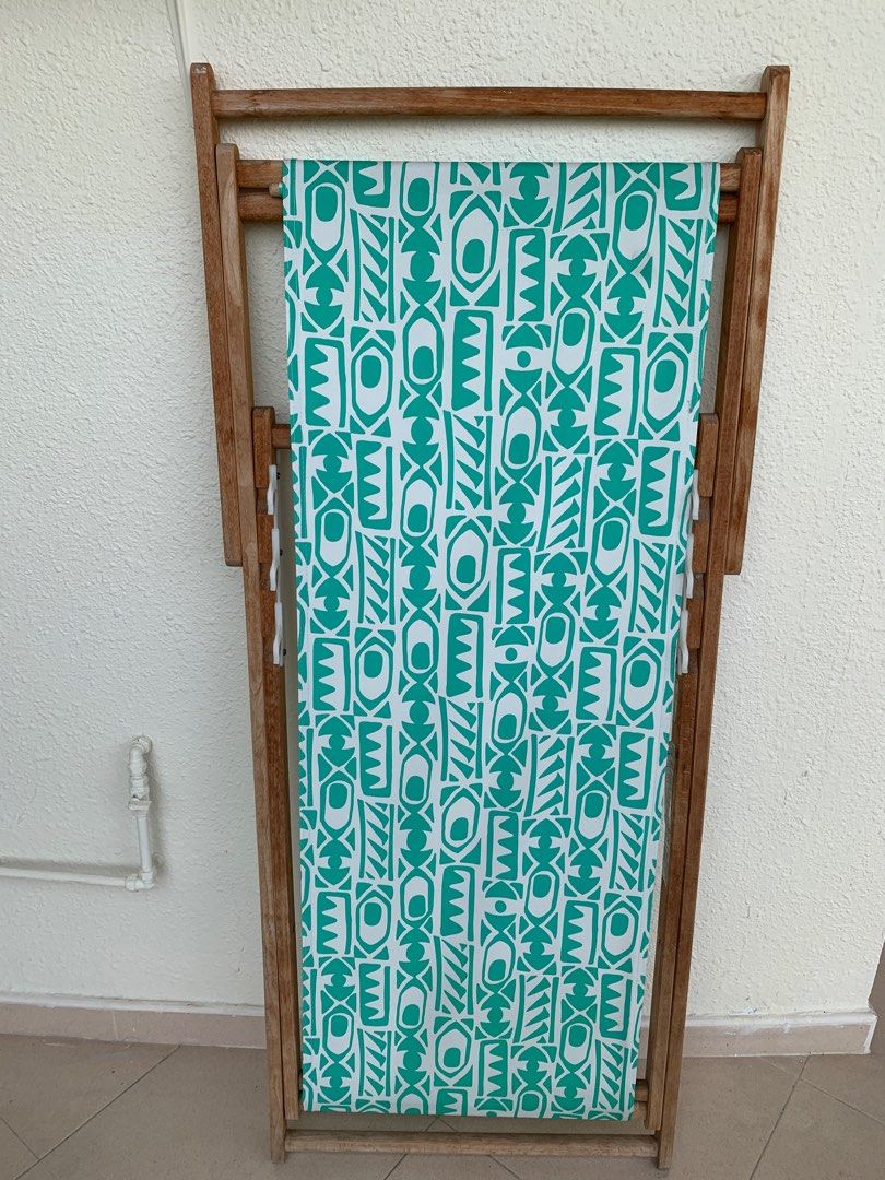 Beach balcony outdoor reclining chair wooden frame, Furniture & Home