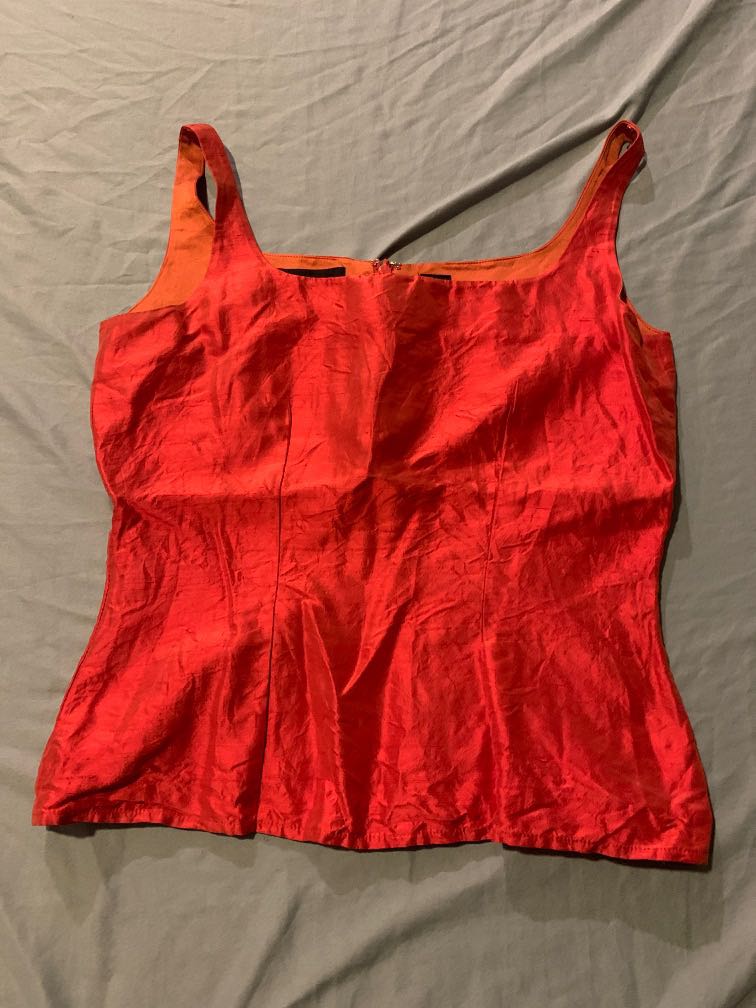 Beautiful Orange Corset Top, Women's Fashion, Tops, Sleeveless on Carousell