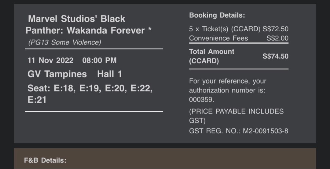 Black Panther movie tickets x2, Tickets & Vouchers, Event Tickets on ...