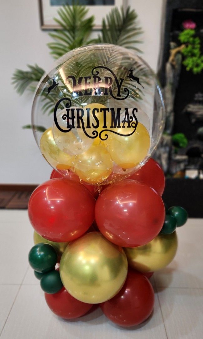 Liobelon 16-Piece Christmas Balloon Stickers – Merry Christmas Bobo Balloon Decals With Elk, Trees & Holiday Designs