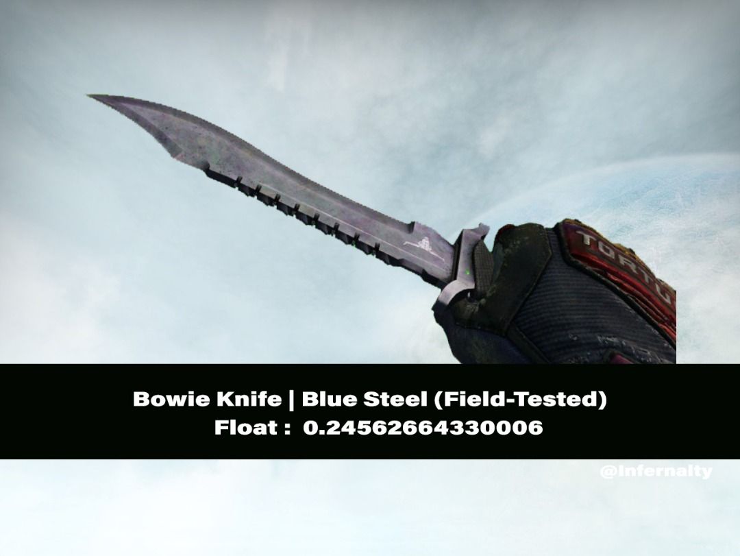 Bowie Knife Blue Steel FT CSGO SKINS KNIVES, Video Gaming, Gaming