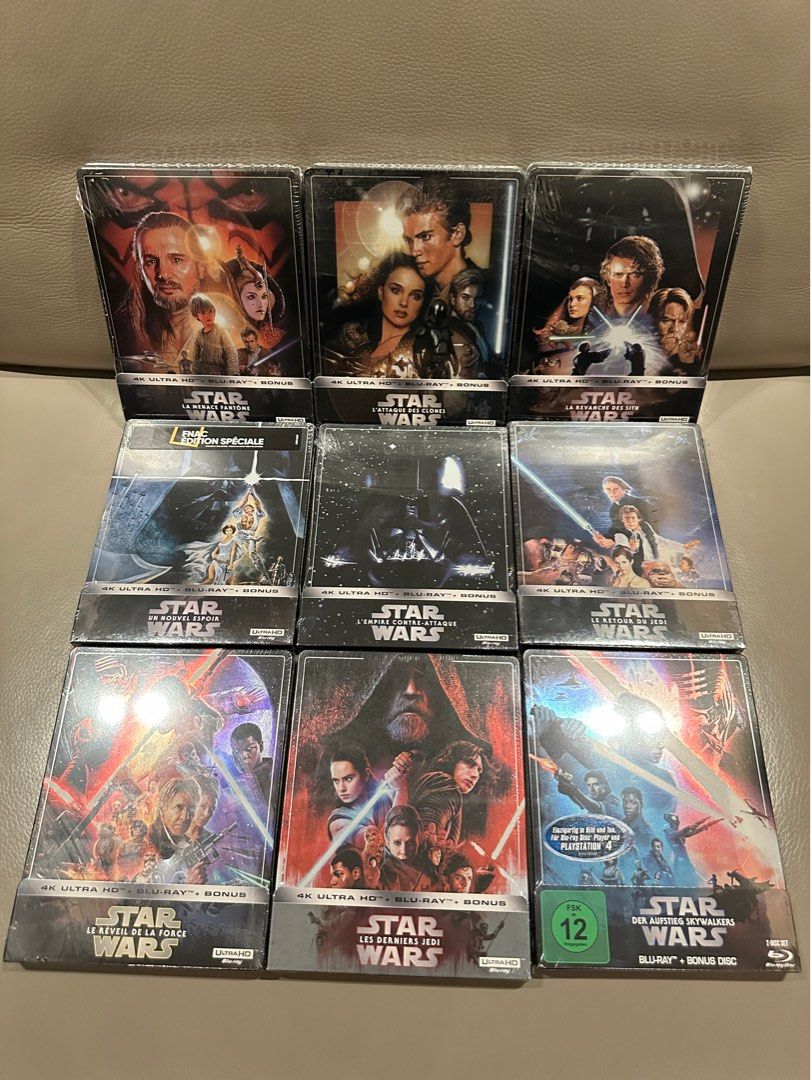 to　Star　Wars　CDs　Media,　DVDs　9),　Complete　Collection　Bonus　4K　New　Blu-ray　Toys,　Steelbooks　(Episodes　Hobbies　Music　on　Carousell　Brand　UHD