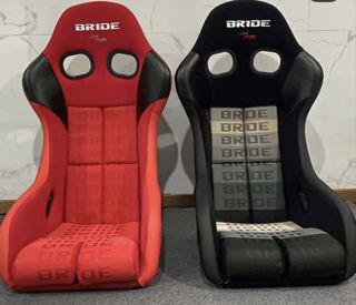 🔥Recaro SR4/DC5 Red semi bucket Suede + Fabric, Car Accessories