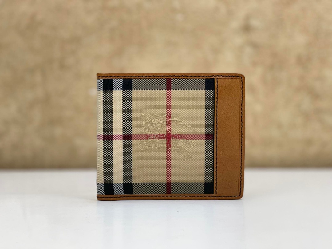BURBERRY HORSEFERRY CHECK BI FOLD WALLET
