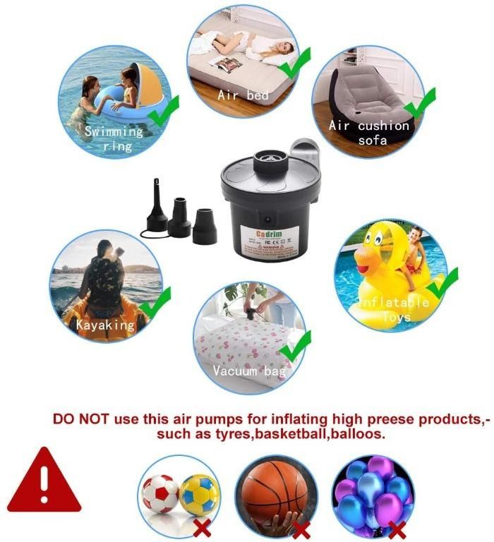 Cadrim Electric Air Pump, Camping Electric Pumps Inflator/Deflator for