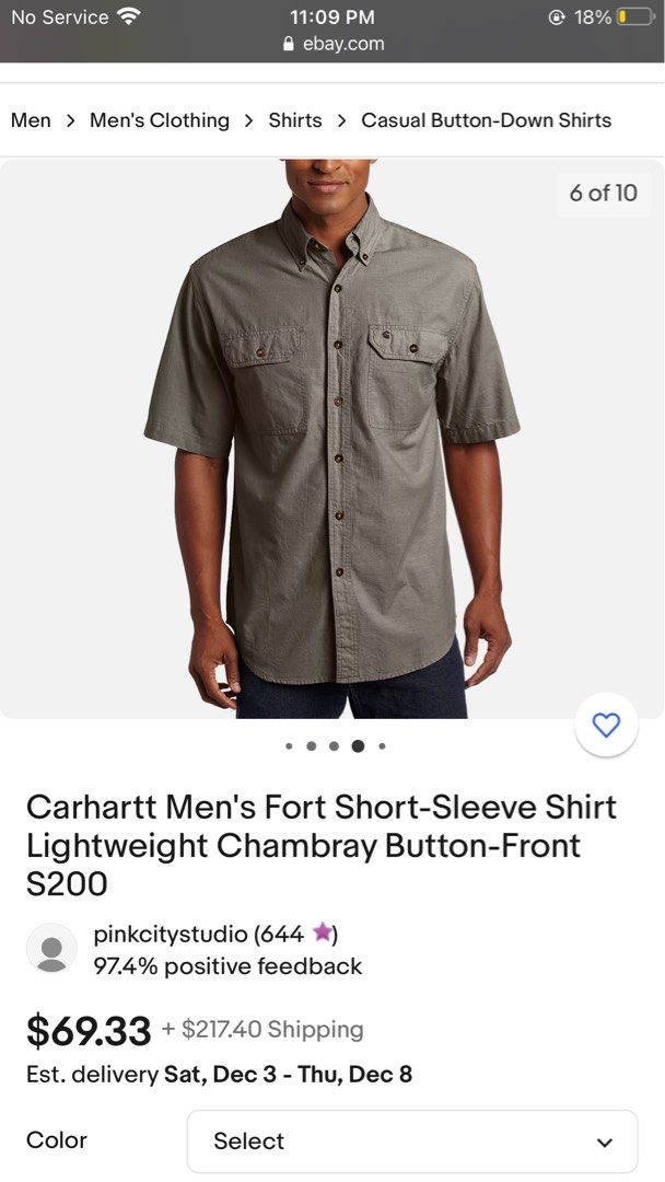 Carhartt chambray short sleeve shirt online