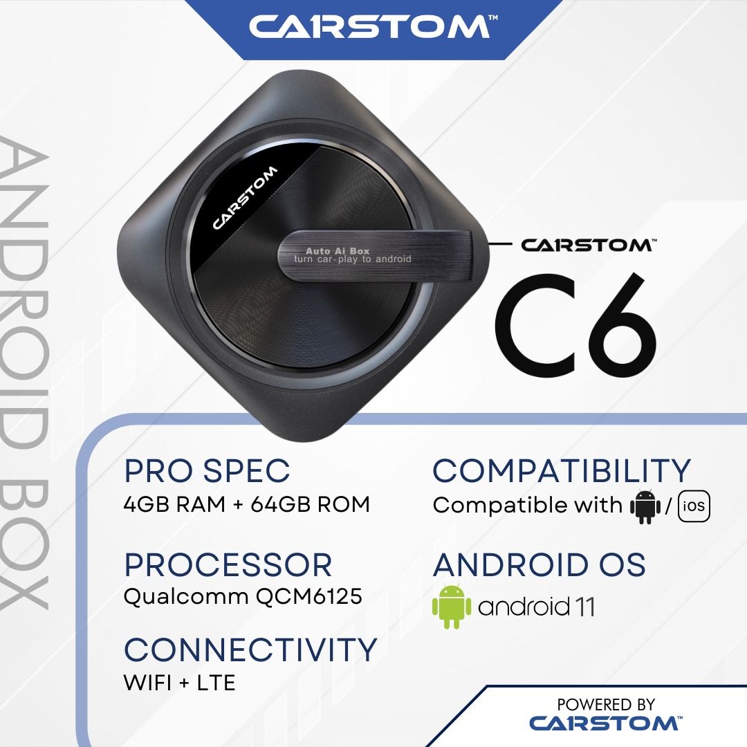 CARSTOM C1 C6 AI Android Box For Car Android 11 QualcommQCM6125 Convert ...