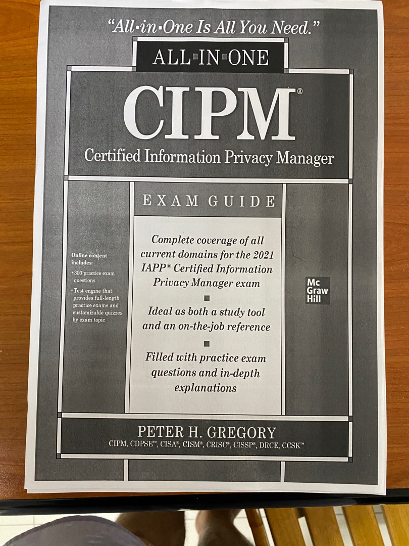 cipm certified information privacy manager all in one exam guide