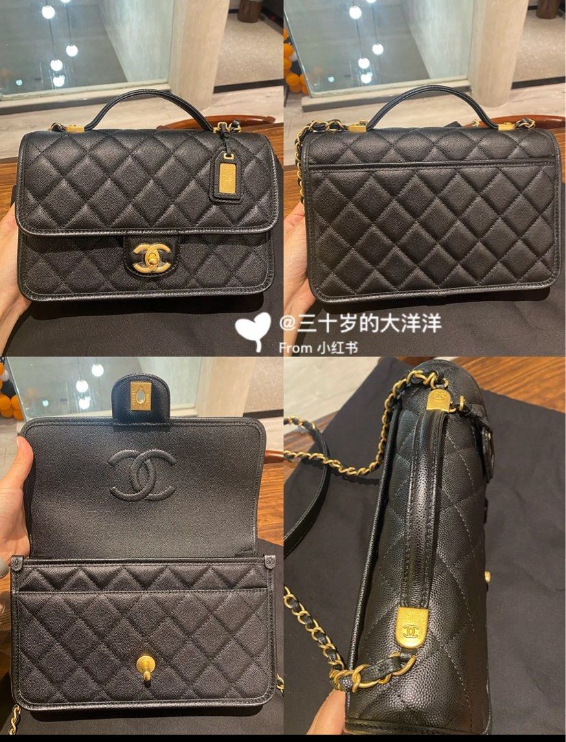 Chanel Black Caviar 22K Top Handle Flap, myGemma