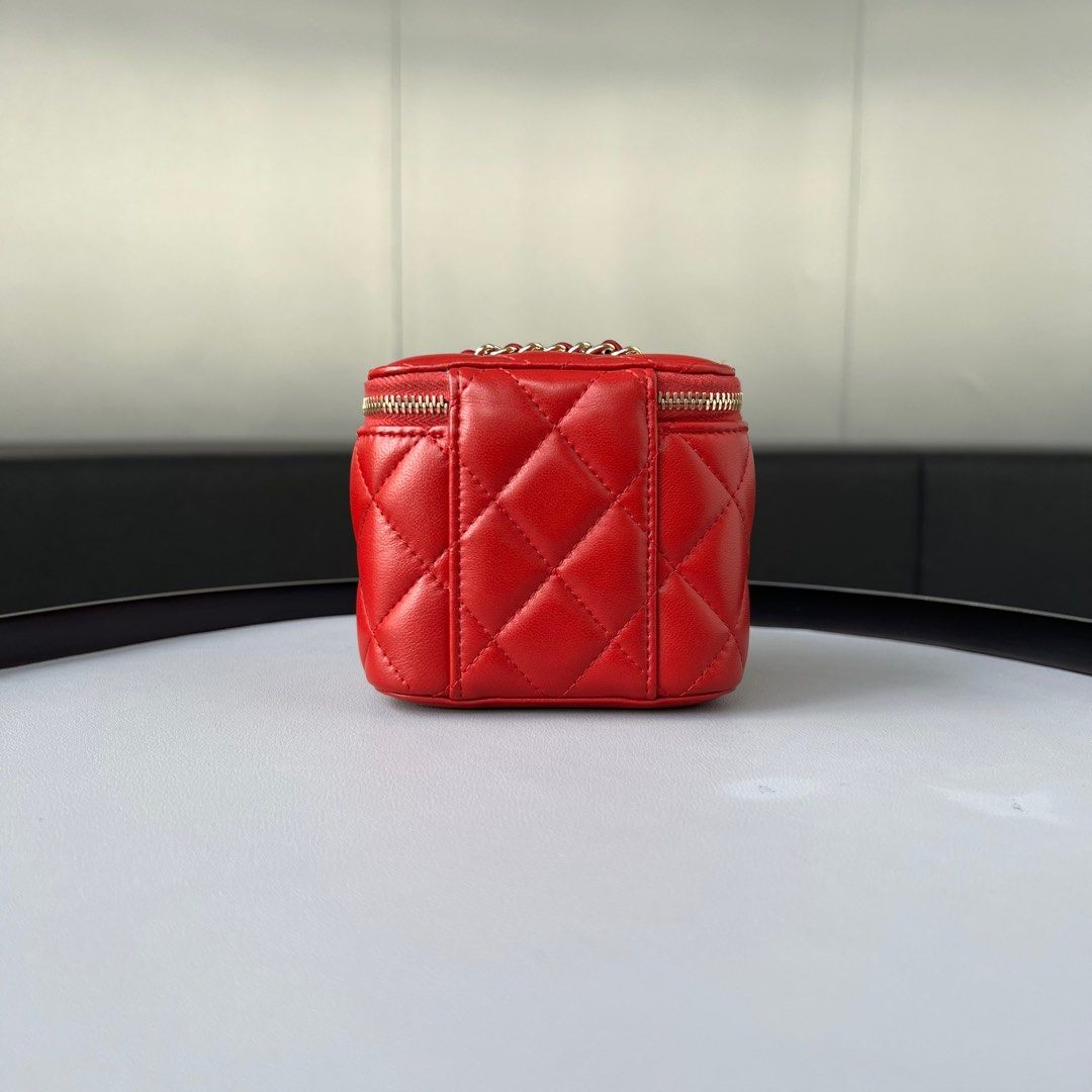 Chanel Mini Vanity Lambskin Red, Luxury, Bags & Wallets on Carousell