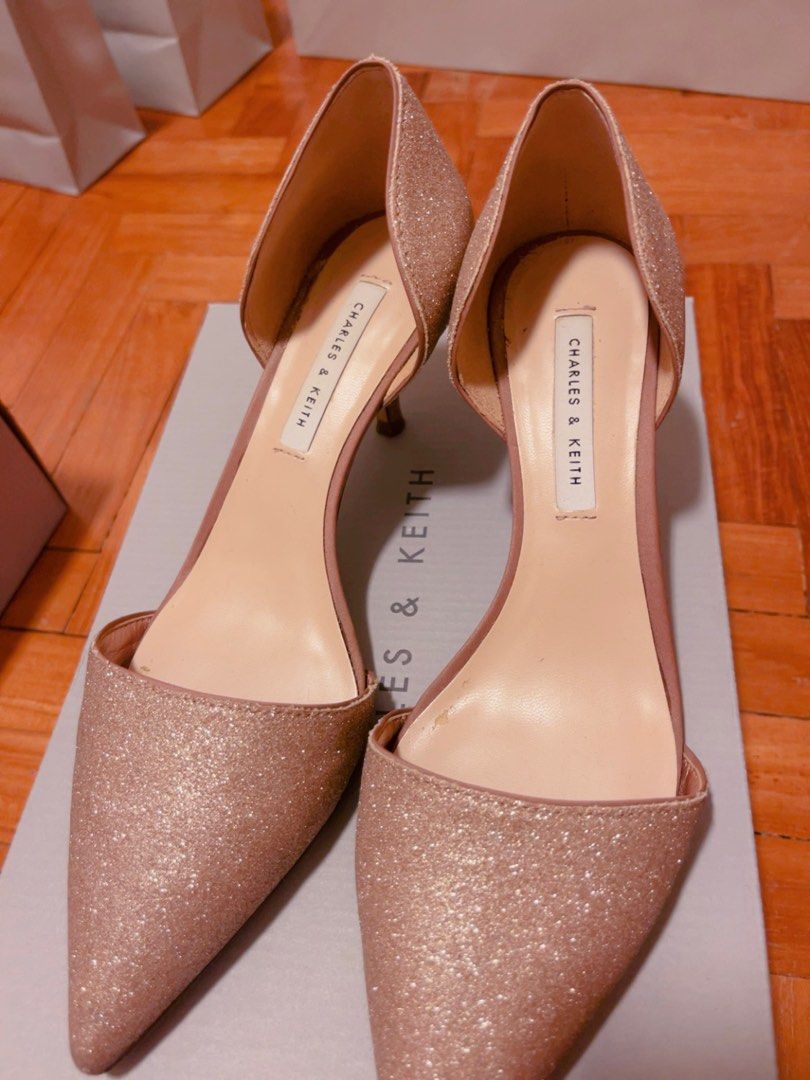 Charles Keith glitter low heels