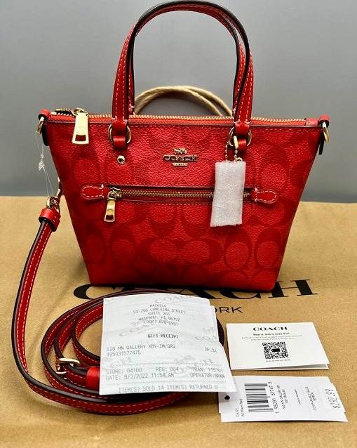 Coach red mini sale bag