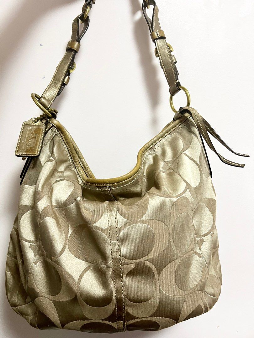 Vintage Metallic Leather Coach Shoulder Soho Bag