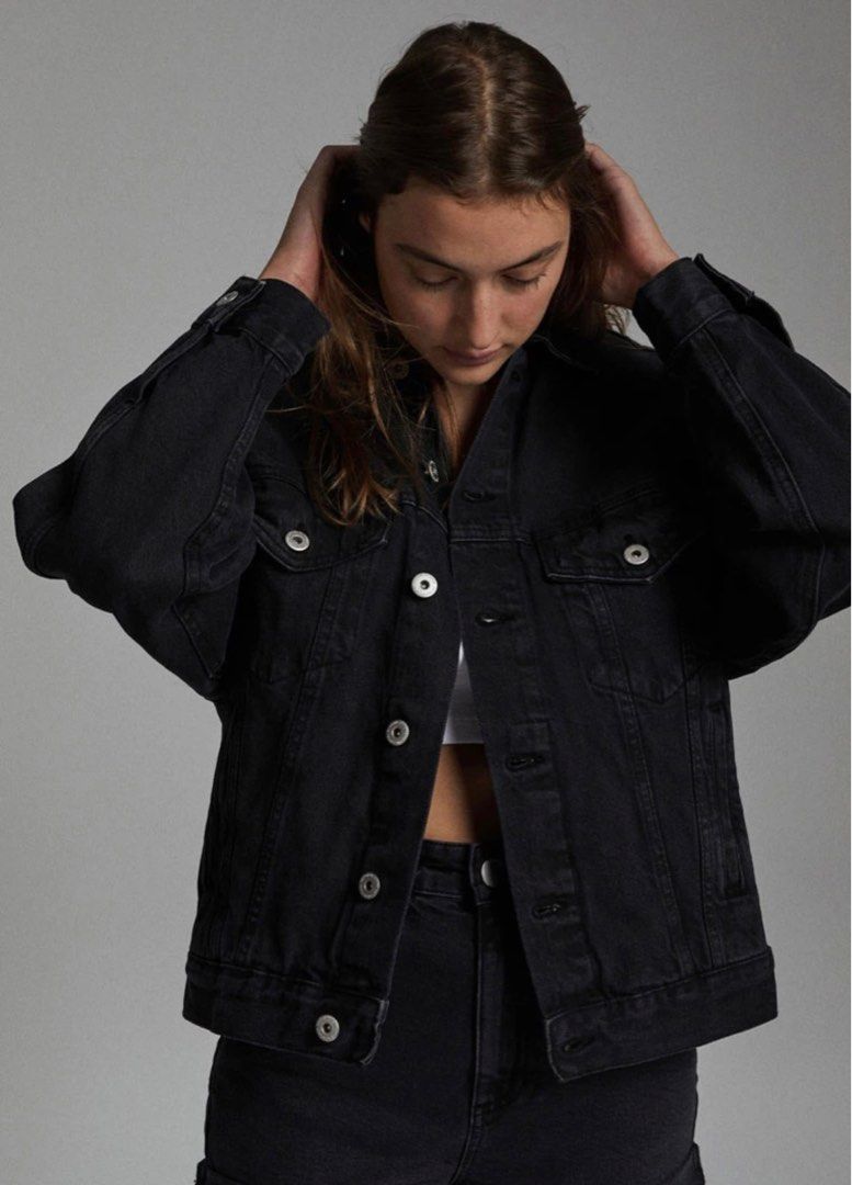 Oversized denim jacket cotton on hotsell