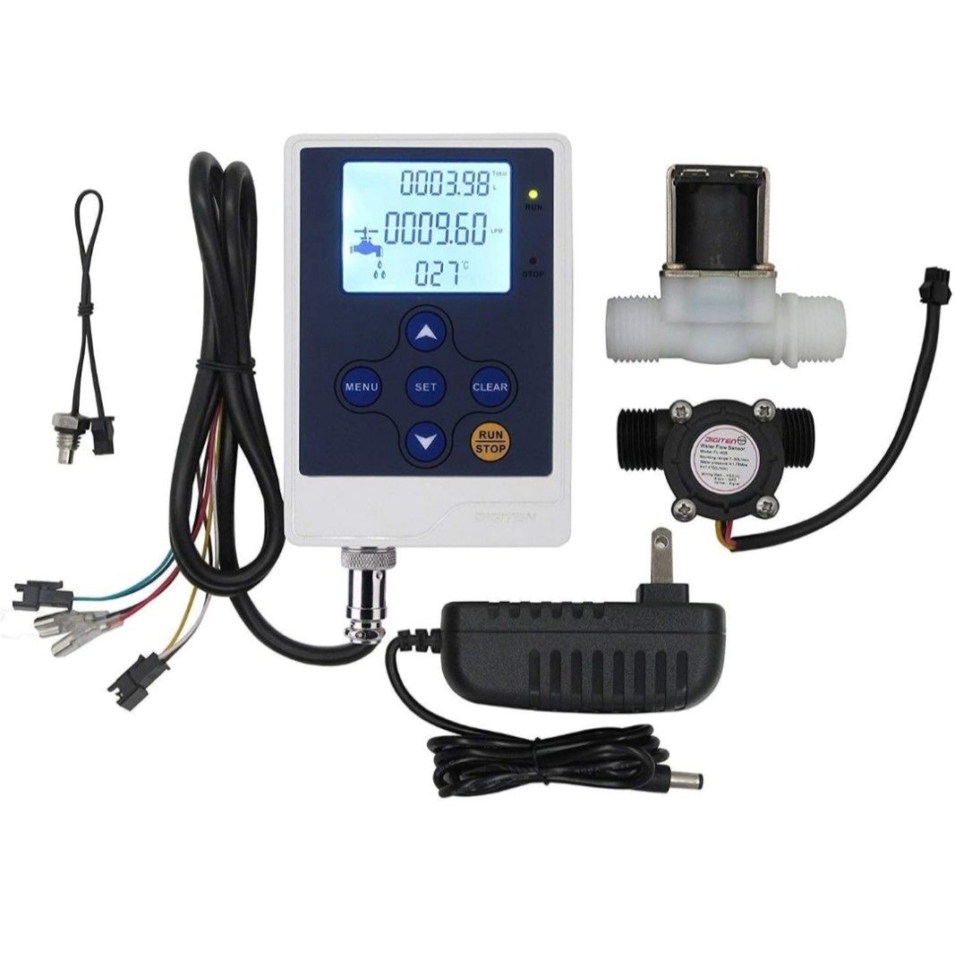 DIGITEN Water Flow Control Meter LCD Display Controller+G1/2" Water
