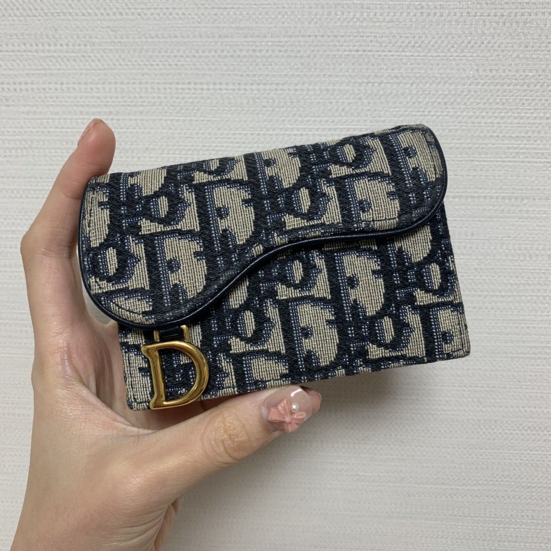 Dior  Caro Compact Zipped Wallet  Black Calfskin GHW  Immaculate   Bagista