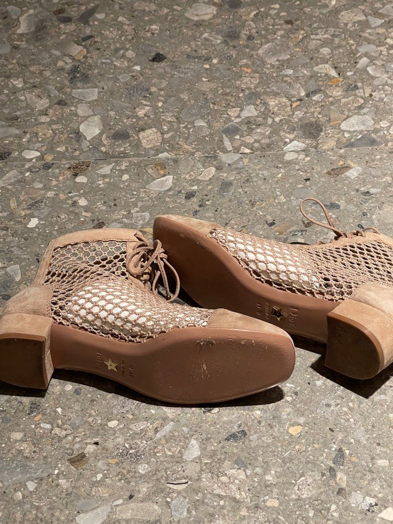 Dior Women Naughtily-D Mesh Ankle Boot in Suede Calfskin 3cm Heel