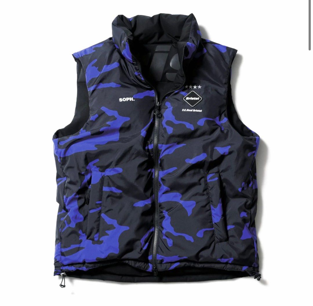 FCRB REVERSIBLE DOWN VEST XL 雙面羽絨背心, 男裝, 外套及戶外衣服
