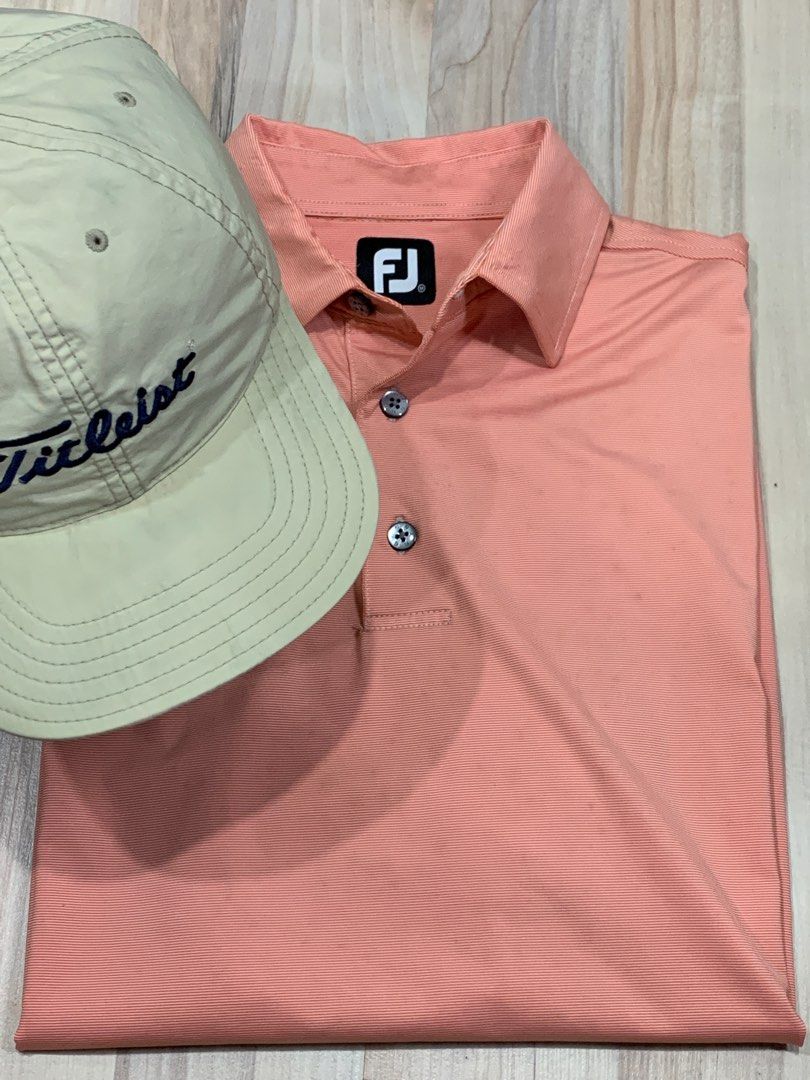 FJ GOLF SHIRT SIZE M PIT 21.5 LENGTH 28 WITH FREE SPECIAL TITLEIST CAP MADE IN USA RM120 ONLY