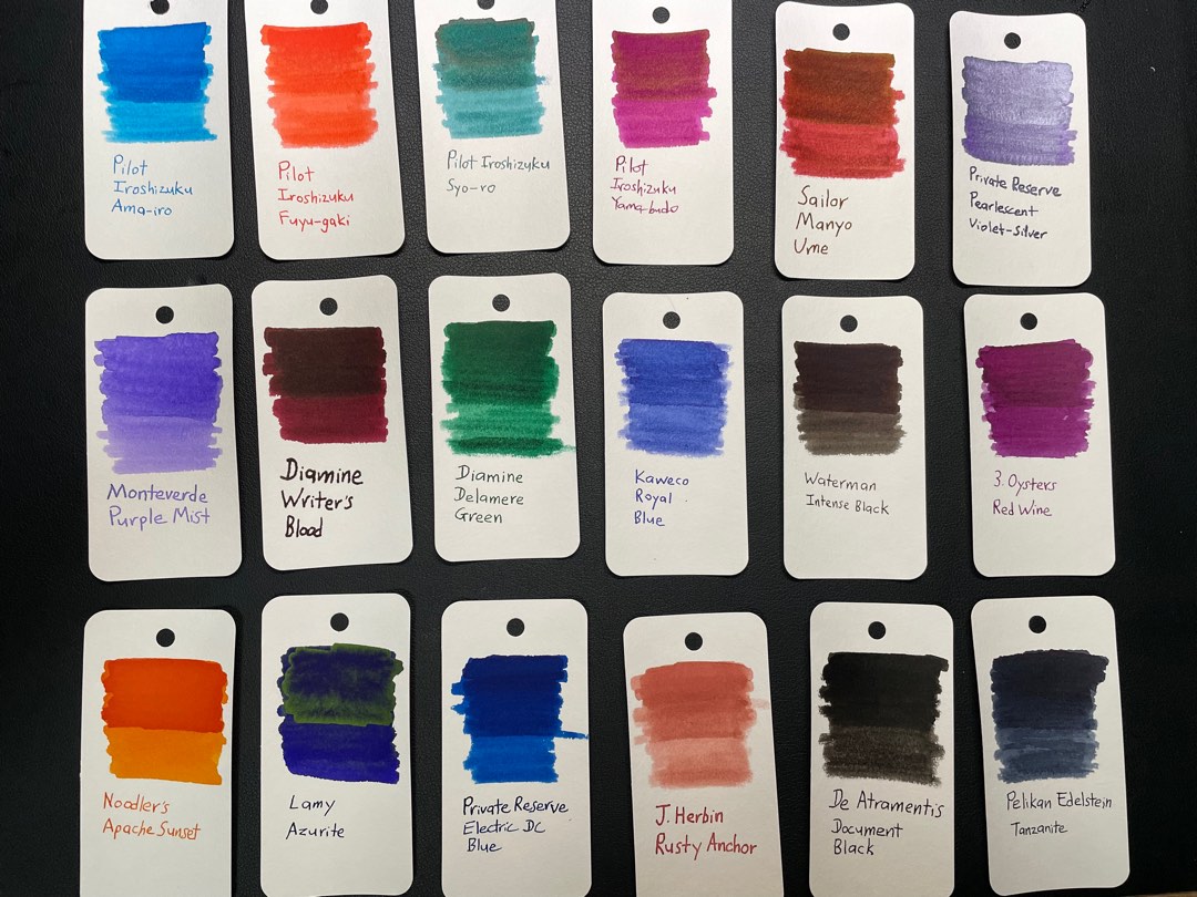 Fountain Pen Ink Samples, Hobbies & Toys, Stationery & Craft, Stationery & School Supplies on