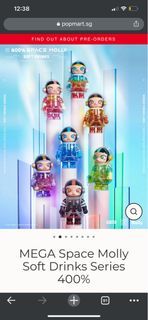 FULL 400% POP MART SOFT-DRINKS SPACE MOLLY SET W SPECIAL