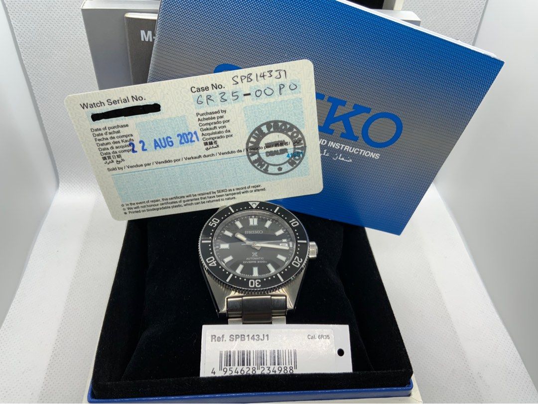 Full set] Seiko SPB143J1 SPB143 62MAS reissue grey dial, Luxury, Watches on  Carousell