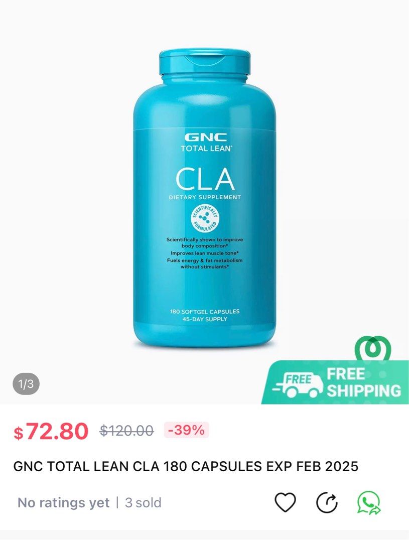 GNC Total Lean Cla, Health & Nutrition, Health Supplements, Sports