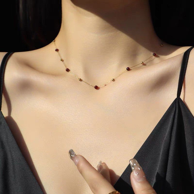 Garnet jewelry set in gold sale