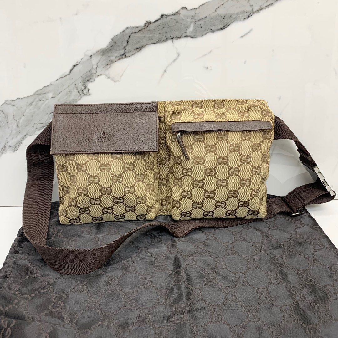 GUCCI 28566 GG CANVAS WAIST BAG 227031031 Luxury Bags Wallets on Carousell