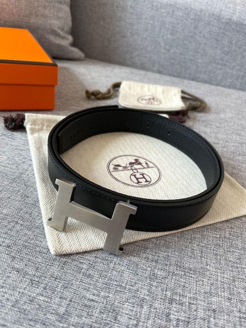 Hermes Glenan 25MM double sided belt black, Women's Fashion, Watches