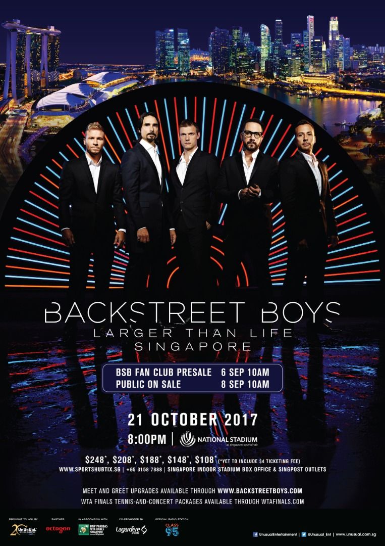 (HTB) Backstreet Boys Tickets, Tickets & Vouchers, Event Tickets on