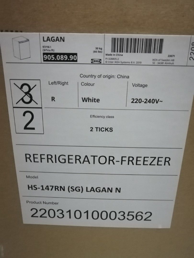 IKEA FRIDGE (LAGAN ), TV & Home Appliances, Kitchen Appliances