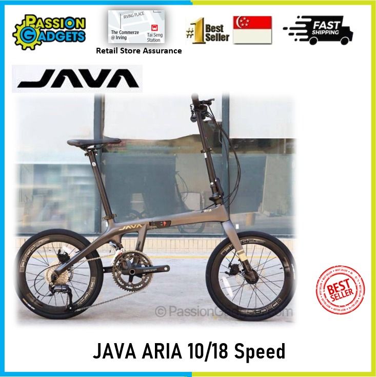 JAVA ARIA Carbon foldable bike 20inch titanium grey 10s 18s folding bike Sports Equipment Bicycles Parts Bicycles on Carousell