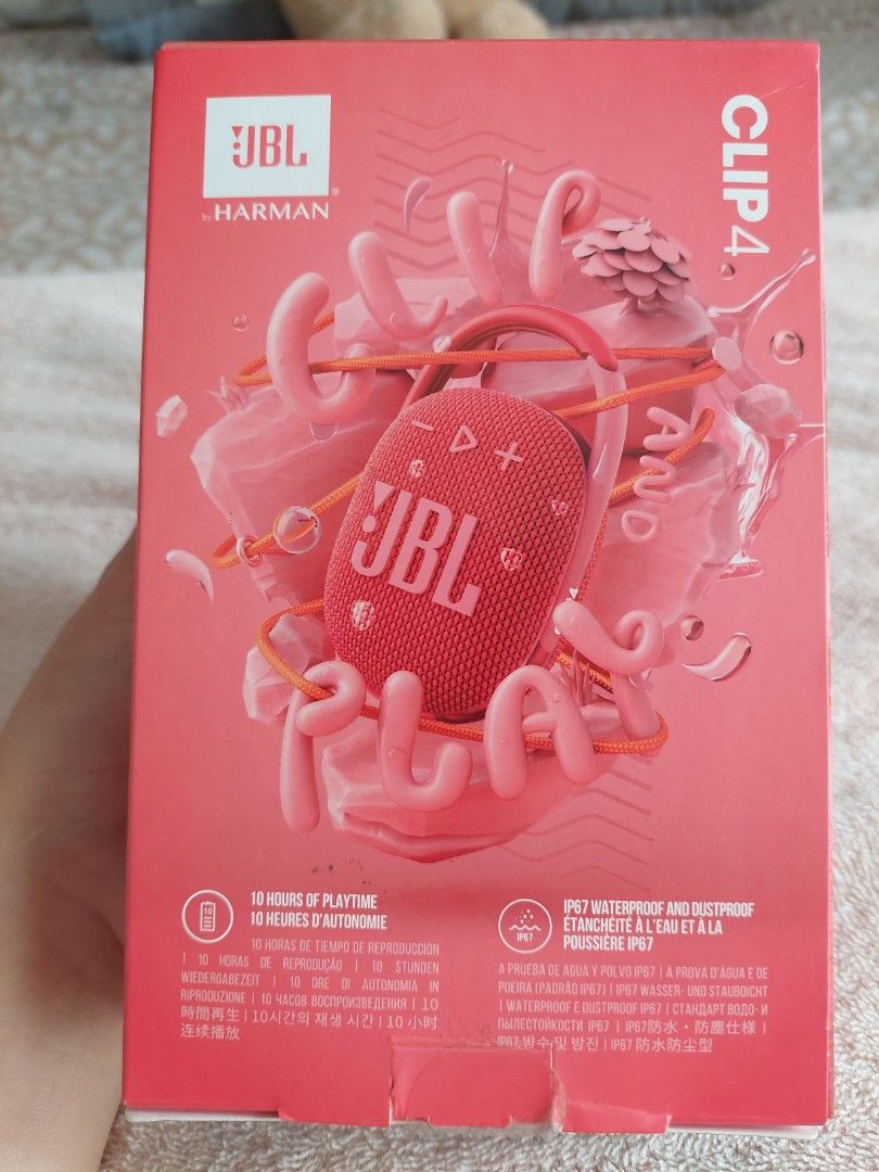 JBL Clip 4 Red (Category: Soundbars, Speakers & Amplifiers) located in Santa Rosa. Submitted by declutter_konmari (Listing ID 1195396723, Image 2). Description: last price original srp: 2799 brand new, used only once to test rfs: di ginagamit thanks 🙂.