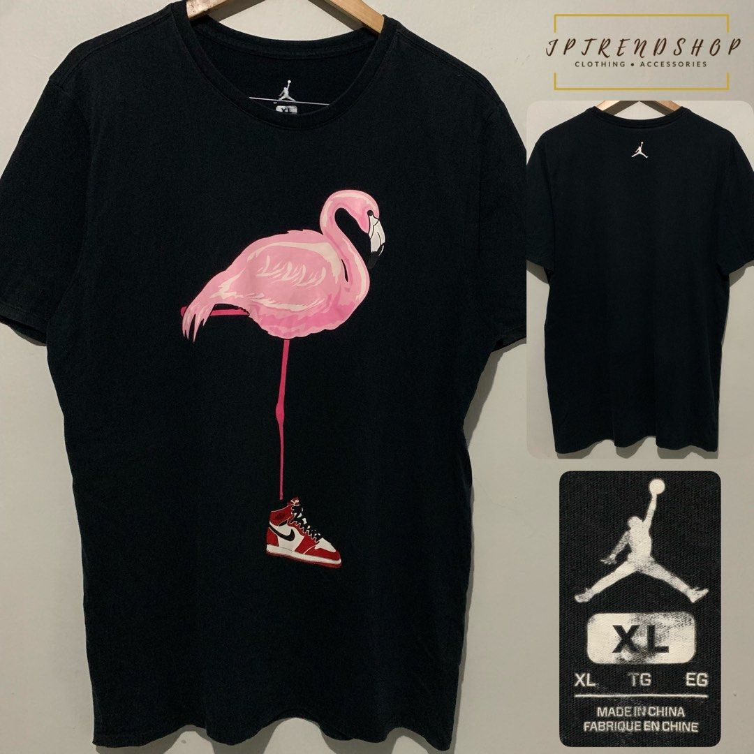JORDAN 1 RETRO HIGH OG FLAMINGO TEE Black Men s Fashion Tops