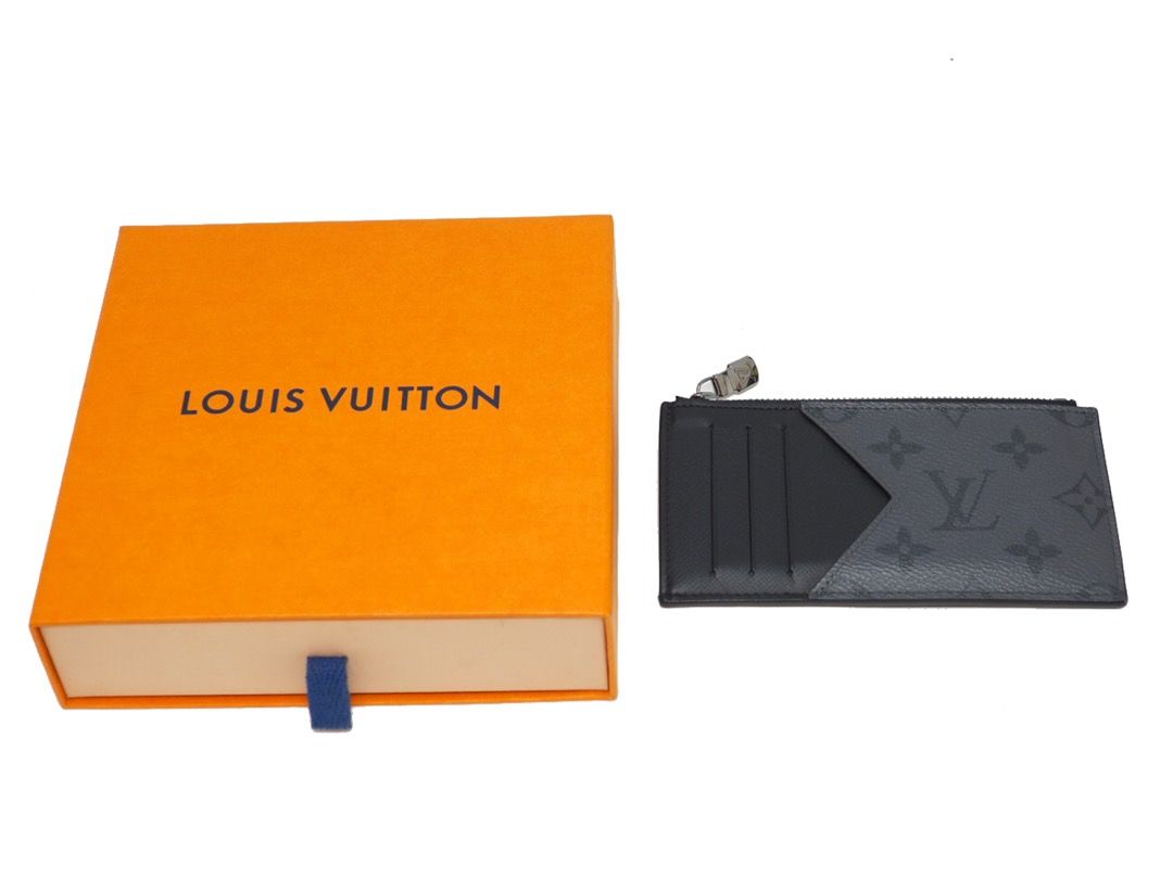 Louis Vuitton Monogram Eclipse Coin Card Holder Case Wallet M69533 mens