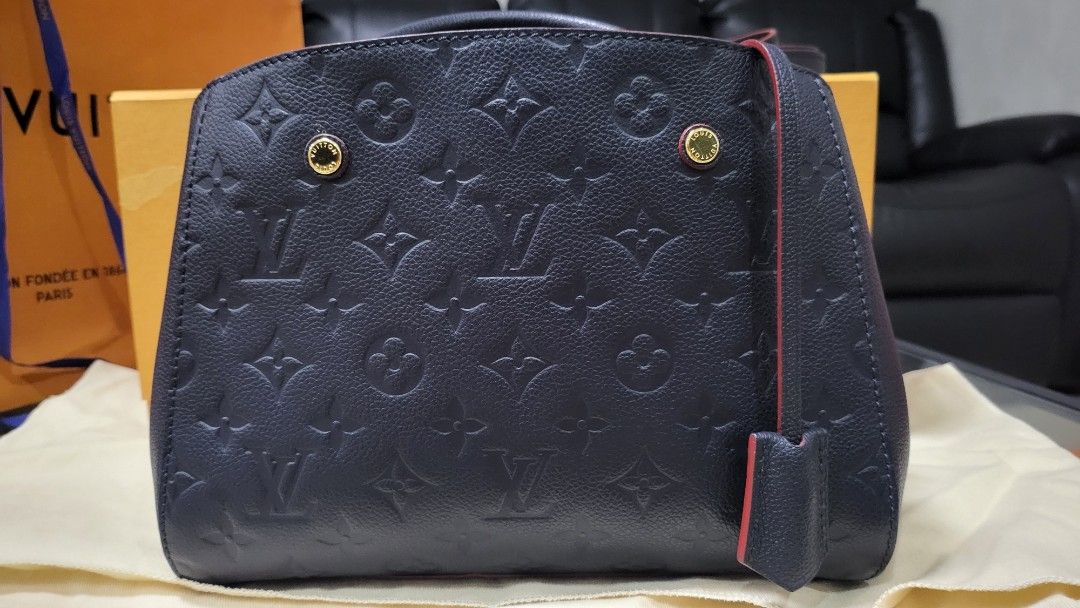 Louis Vuitton (LV) Montaigne Navy Blue Bag (Original), Luxury, Bags &  Wallets on Carousell