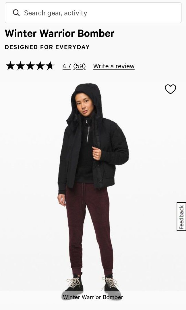 Lululemon Winter Warrior Bomber US6
