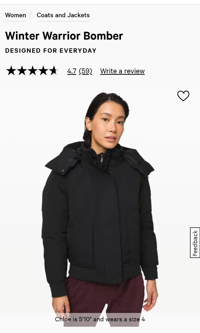 Lululemon winter warrior bomber hotsell